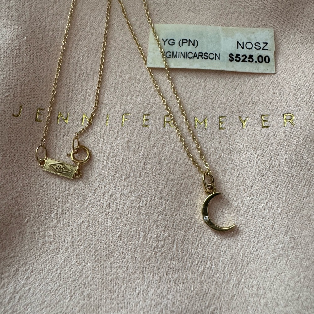 Jennifer Meyer Gold Moon Pendant Necklace